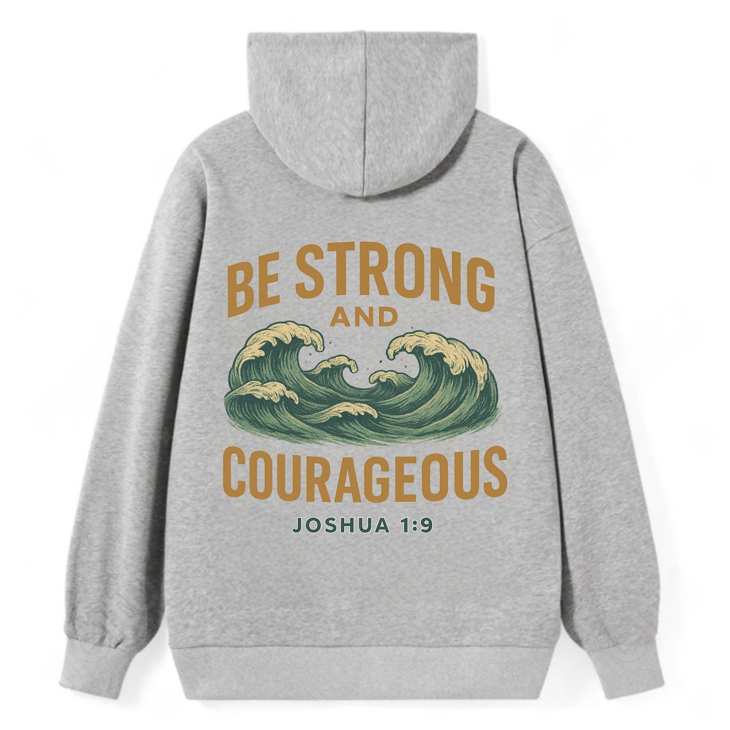 Joshua 1:9 Ocean - Classic Pullover Hoodie - Grey