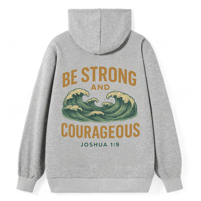 Joshua 1:9 Ocean - Classic Pullover Hoodie - Grey