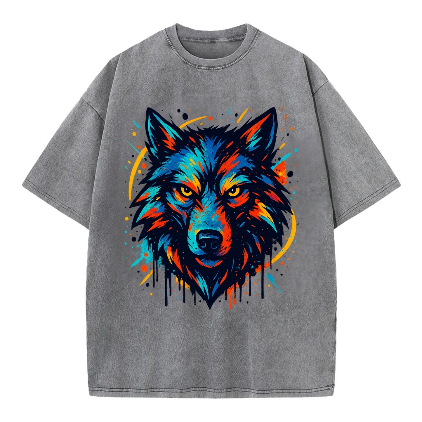 Alpha Wolf Leader  - Vintage T-shirt - Grey