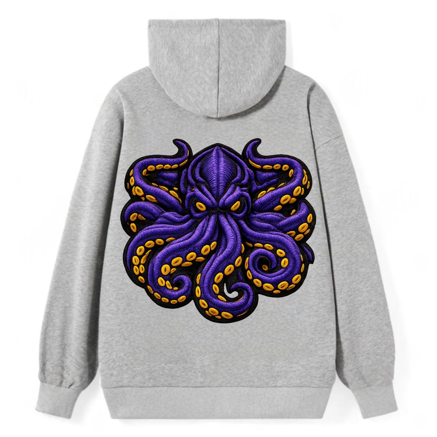 KRAKEN TENTACLES - sea monster in purple and black , deep sea - Classic Pullover Hoodie - Grey