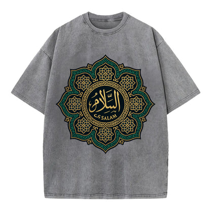 As-Salam Mandala - Vintage T-shirt - Grey