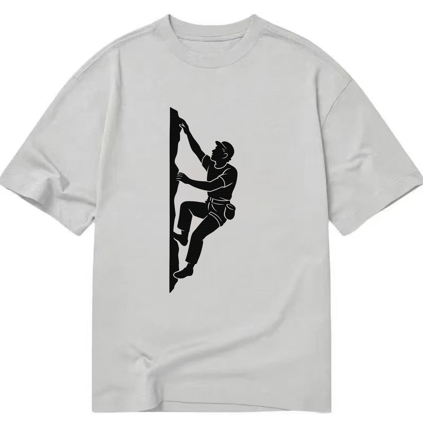 Rock climber reaching for the next hold - Classic T-shirt - Grey