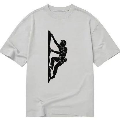 Rock climber reaching for the next hold - Classic T-shirt - Grey