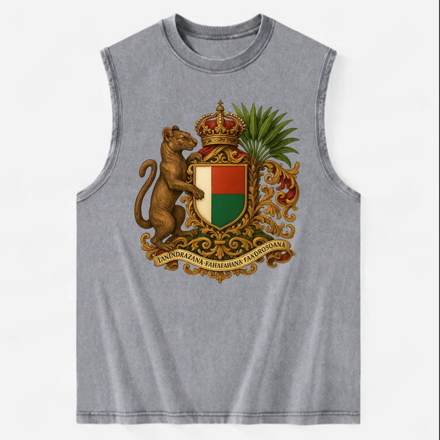 Madagascar Fossa Hunter  - Vintage Washed Tank - Grey
