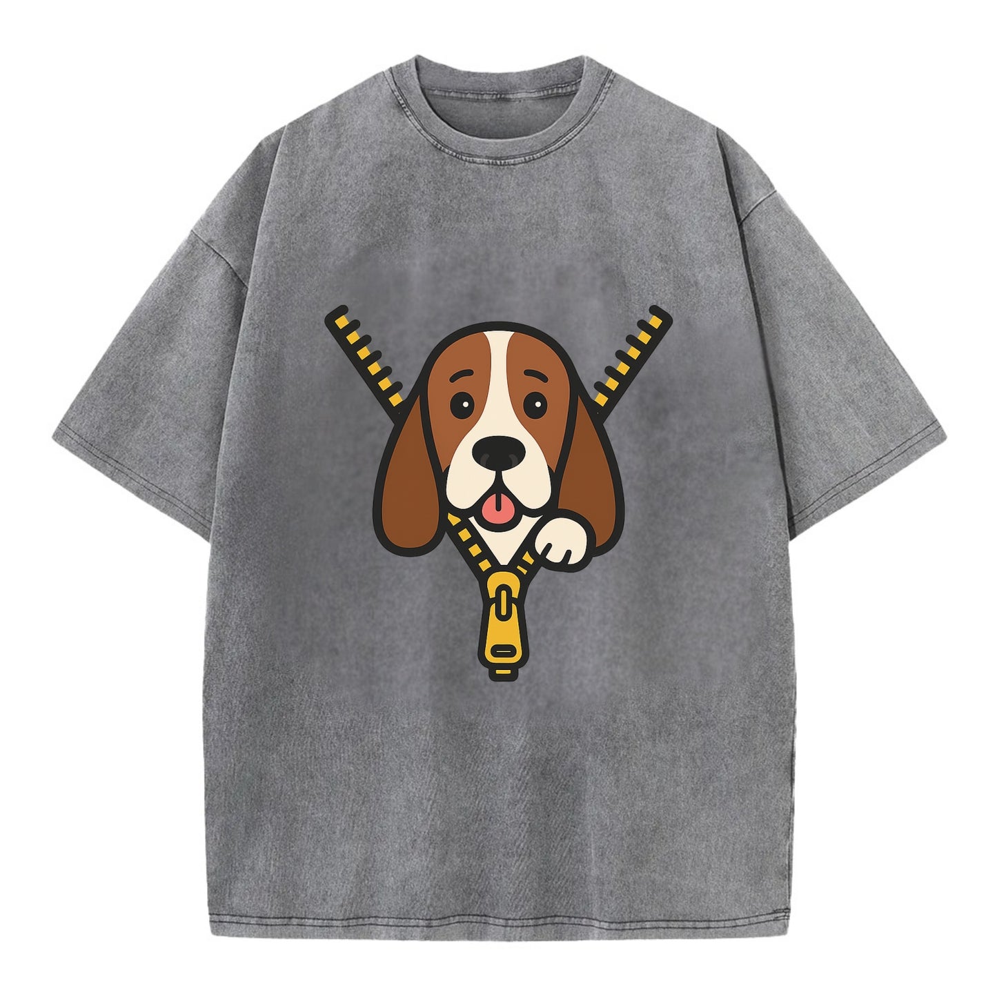 Basset Hound - Vintage T-shirt - Grey