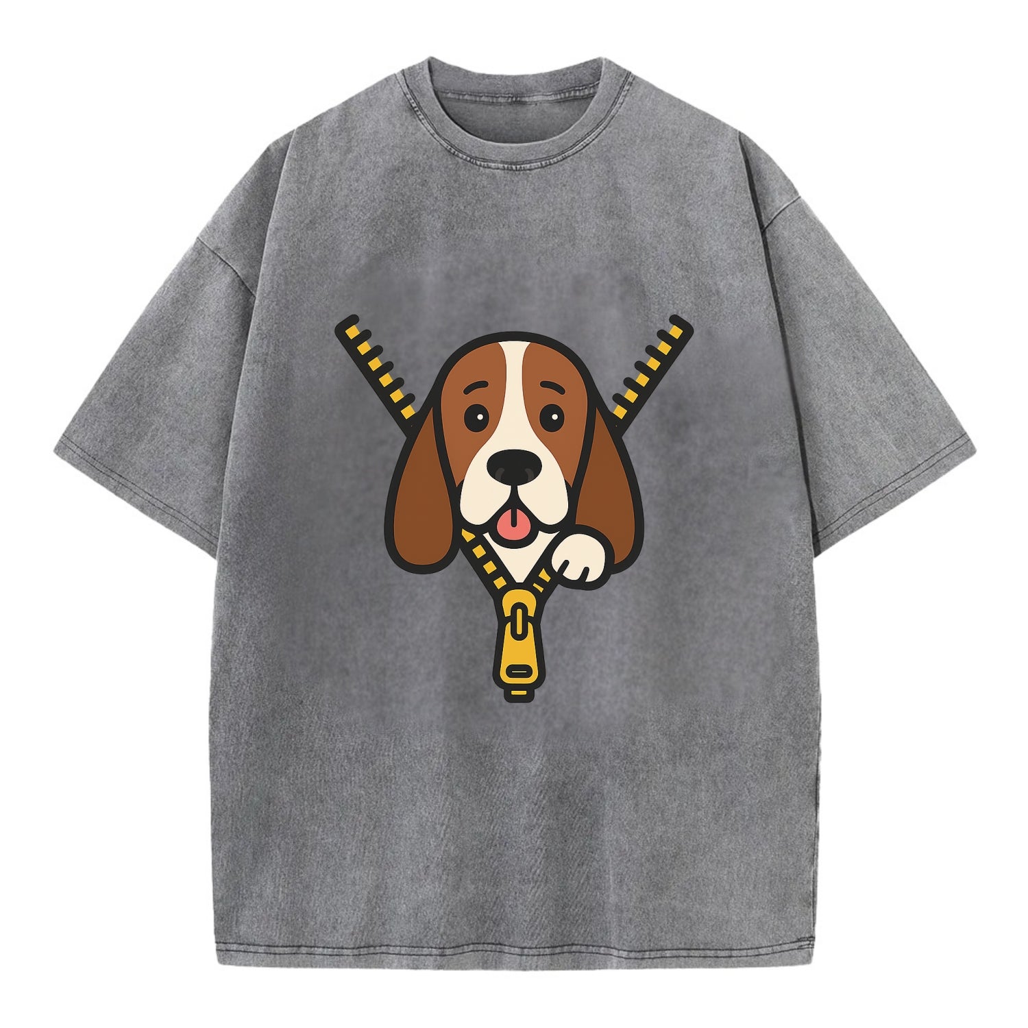 Basset Hound - Vintage T-shirt - Grey