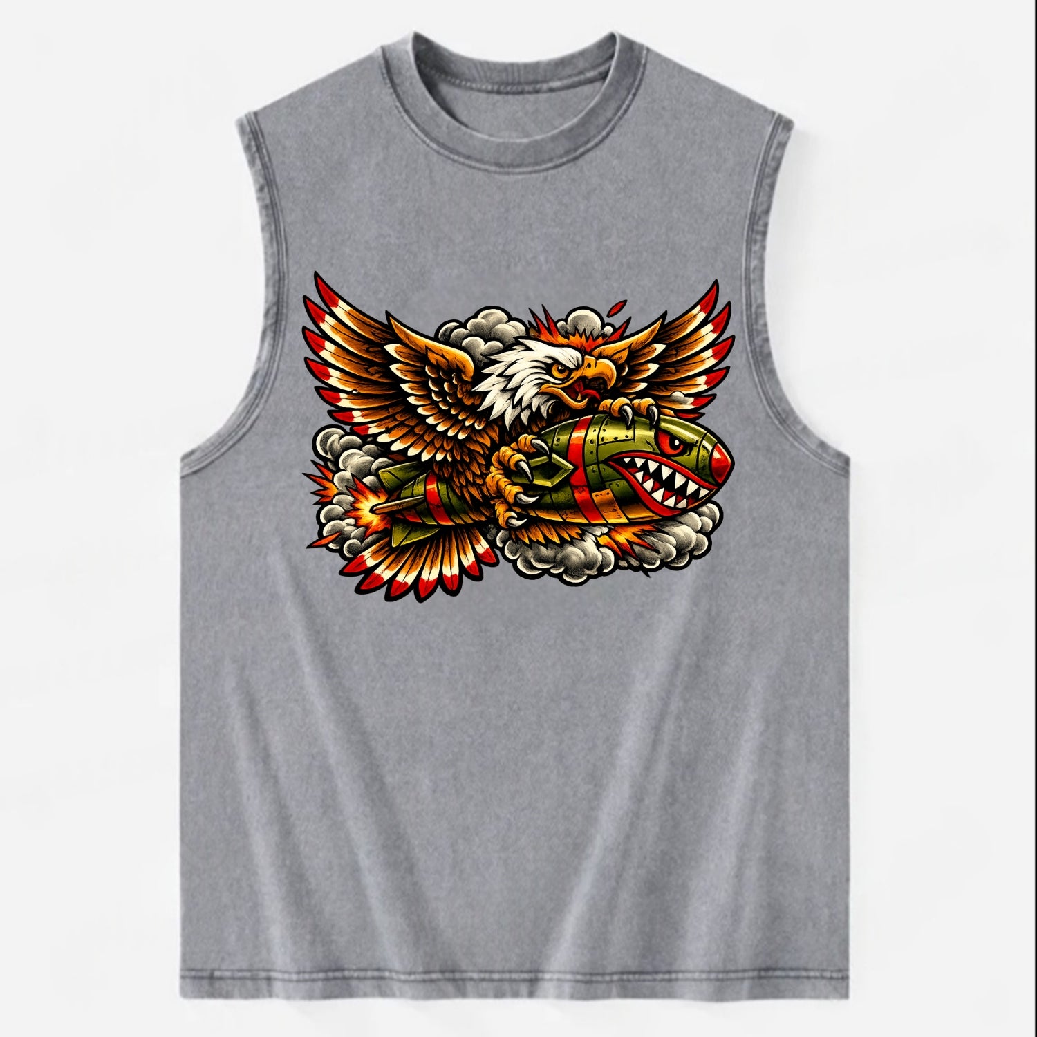 War Eagle Bomb - Vintage Washed Tank - Grey