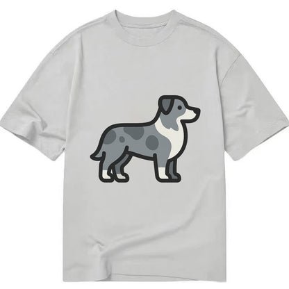 Australian Shepherd - Blue merle flat side profile - Classic T-shirt - Grey