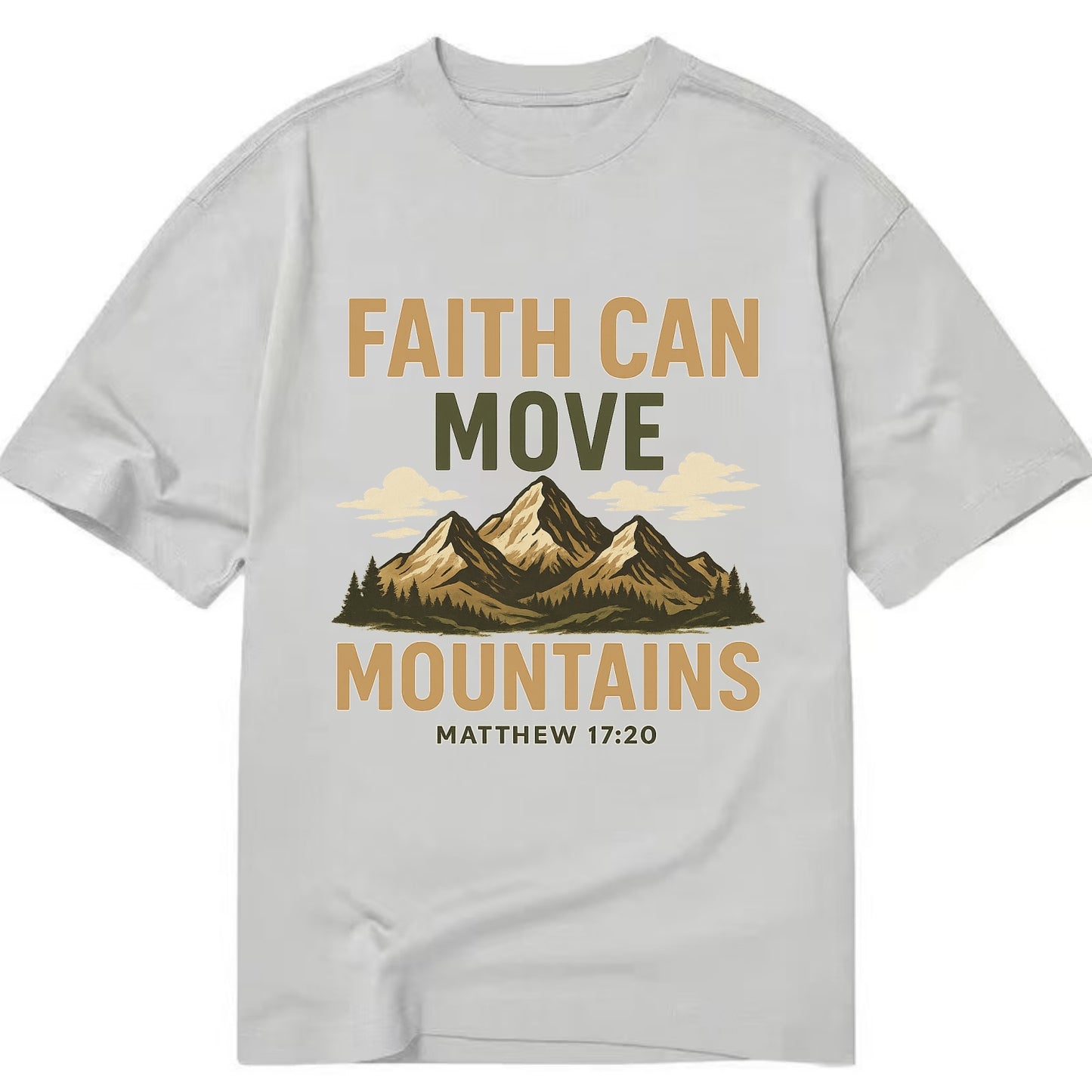 Matthew 17:20 Mountains - Classic T-shirt - Grey