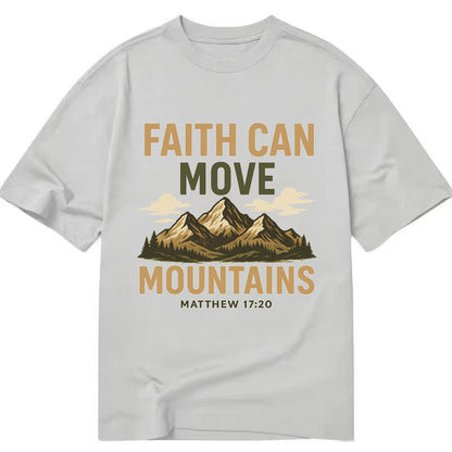 Matthew 17:20 Mountains - Classic T-shirt - Grey