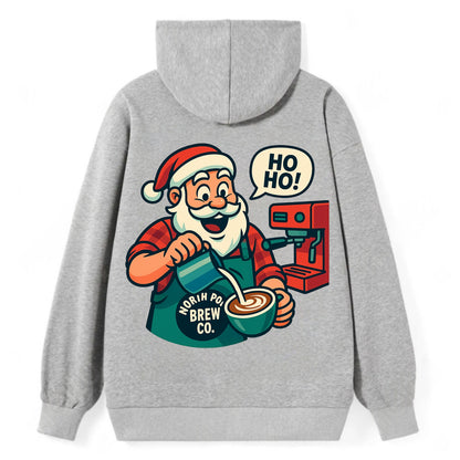 Santa Barista - Classic Pullover Hoodie - Grey
