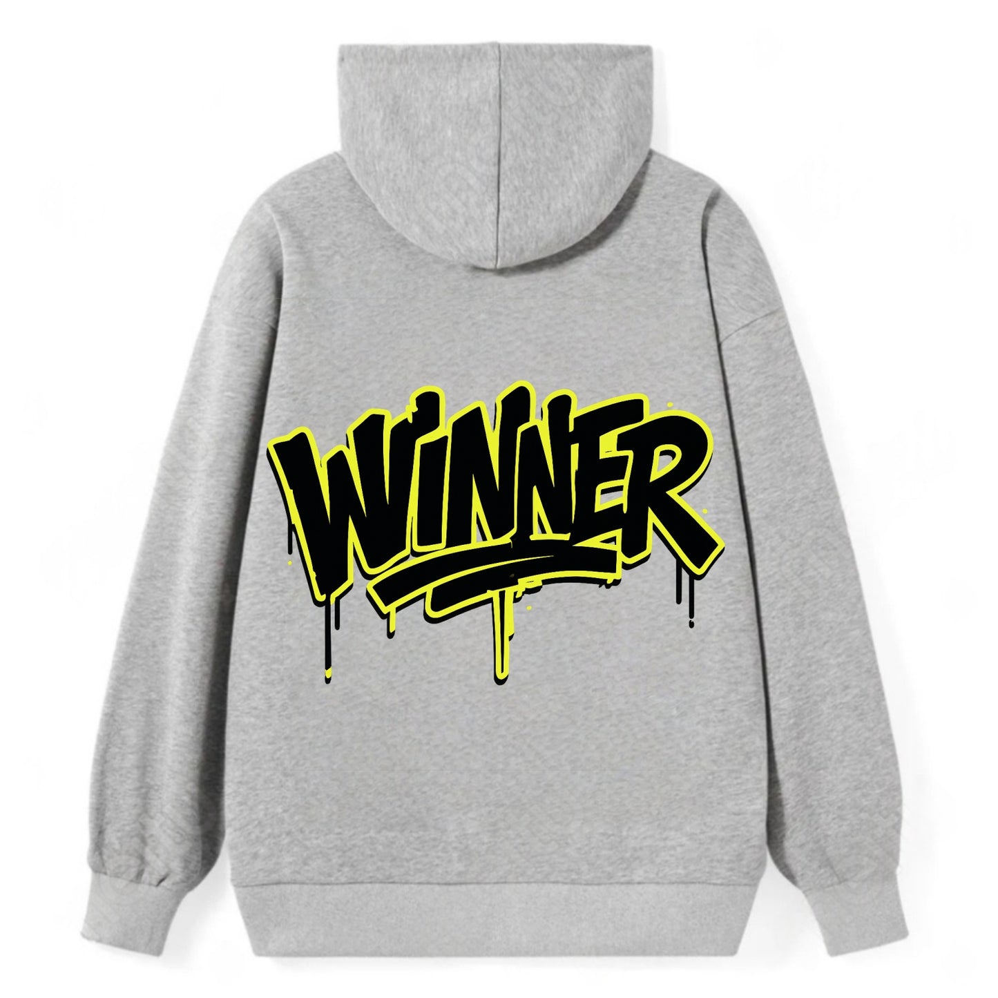 Bold typography design - "WINNER" - victorious mindset, champion - Classic Pullover Hoodie - Grey