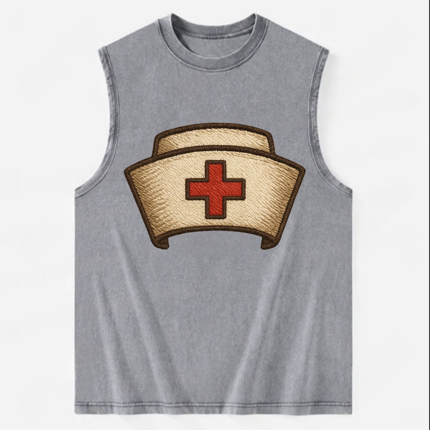 Nurse Cap  - Vintage Washed Tank - Grey