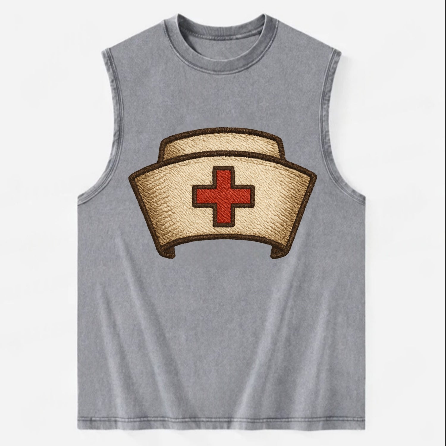 Nurse Cap  - Vintage Washed Tank - Grey