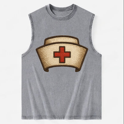 Nurse Cap  - Vintage Washed Tank - Grey