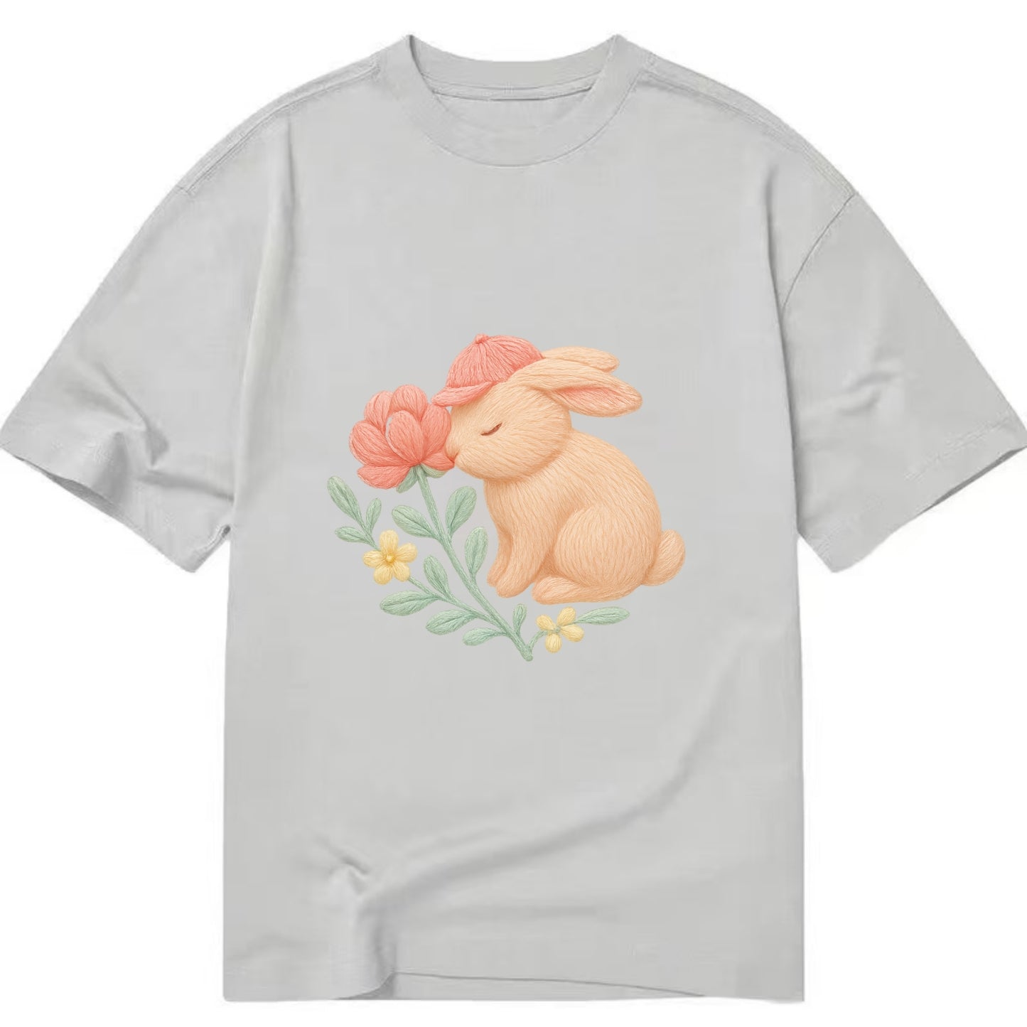 Peach Bunny - Classic T-shirt - Grey