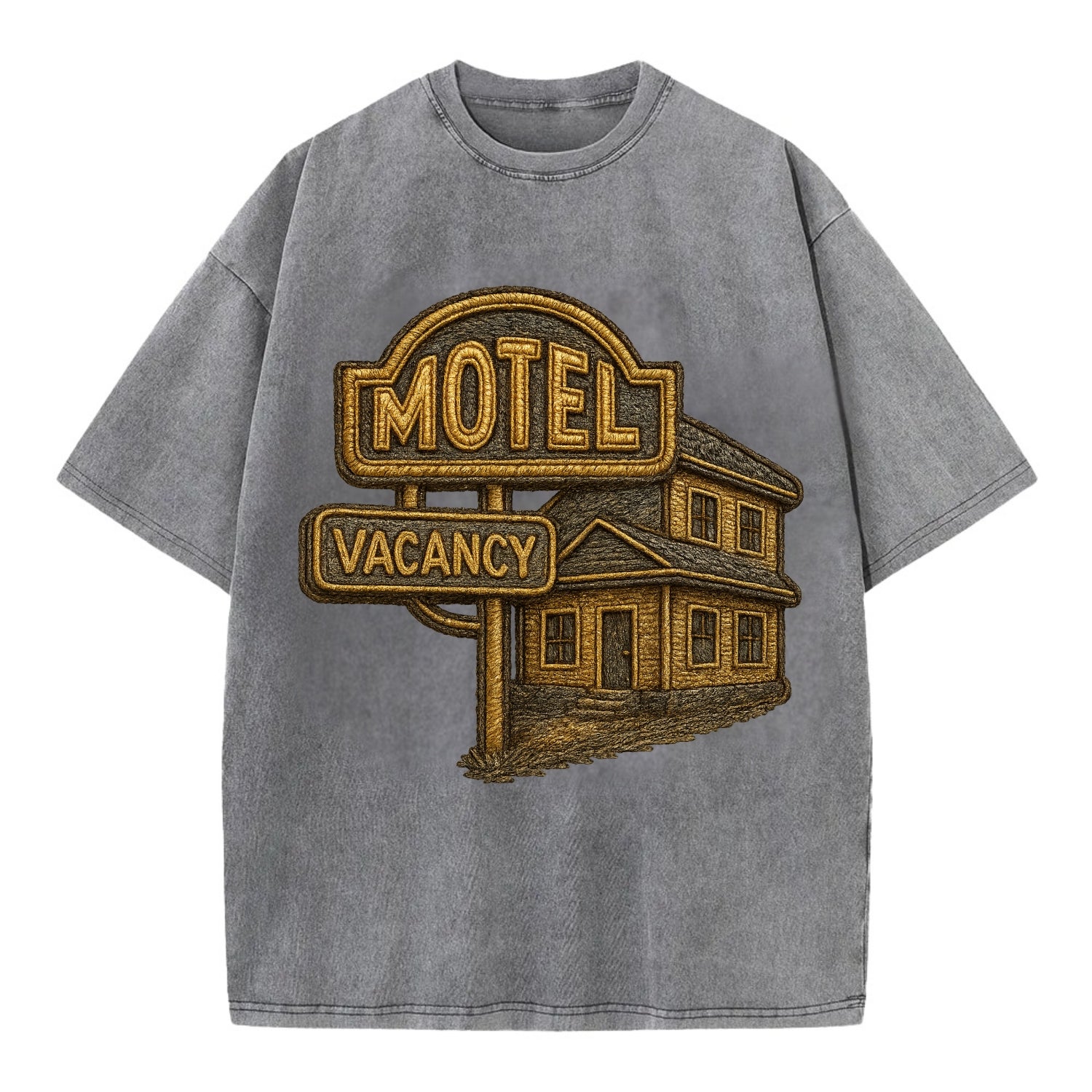 Motel Sign  - Vintage T-shirt - Grey