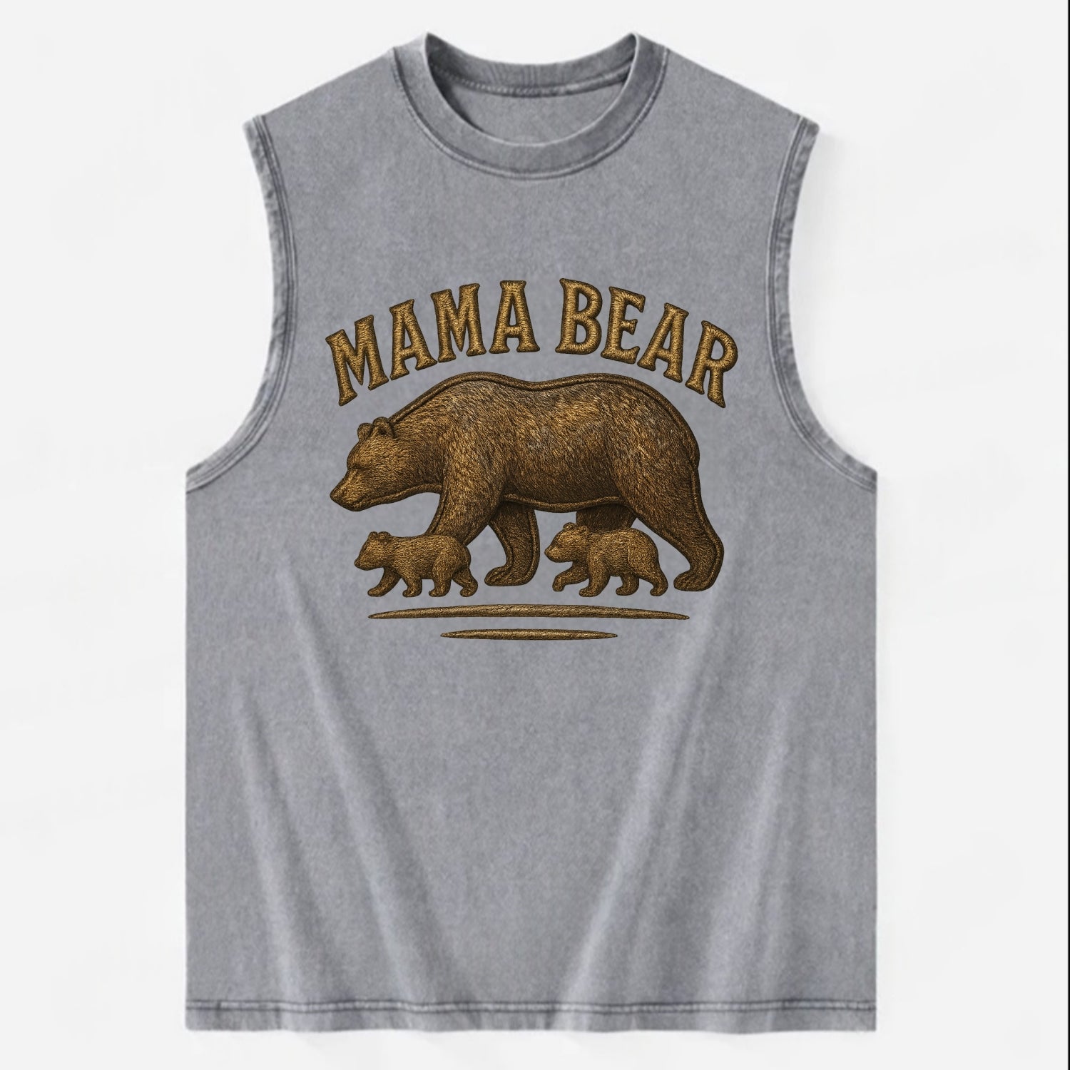 Mama Bear  - Vintage Washed Tank - Grey