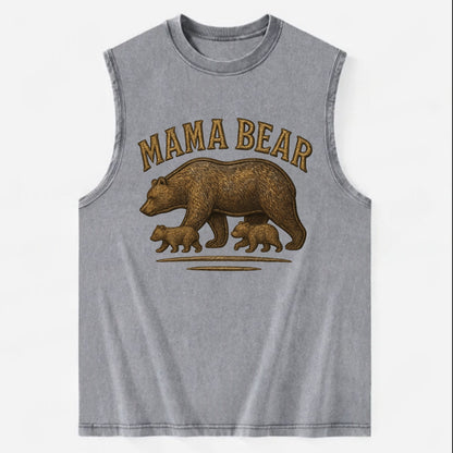 Mama Bear  - Vintage Washed Tank - Grey