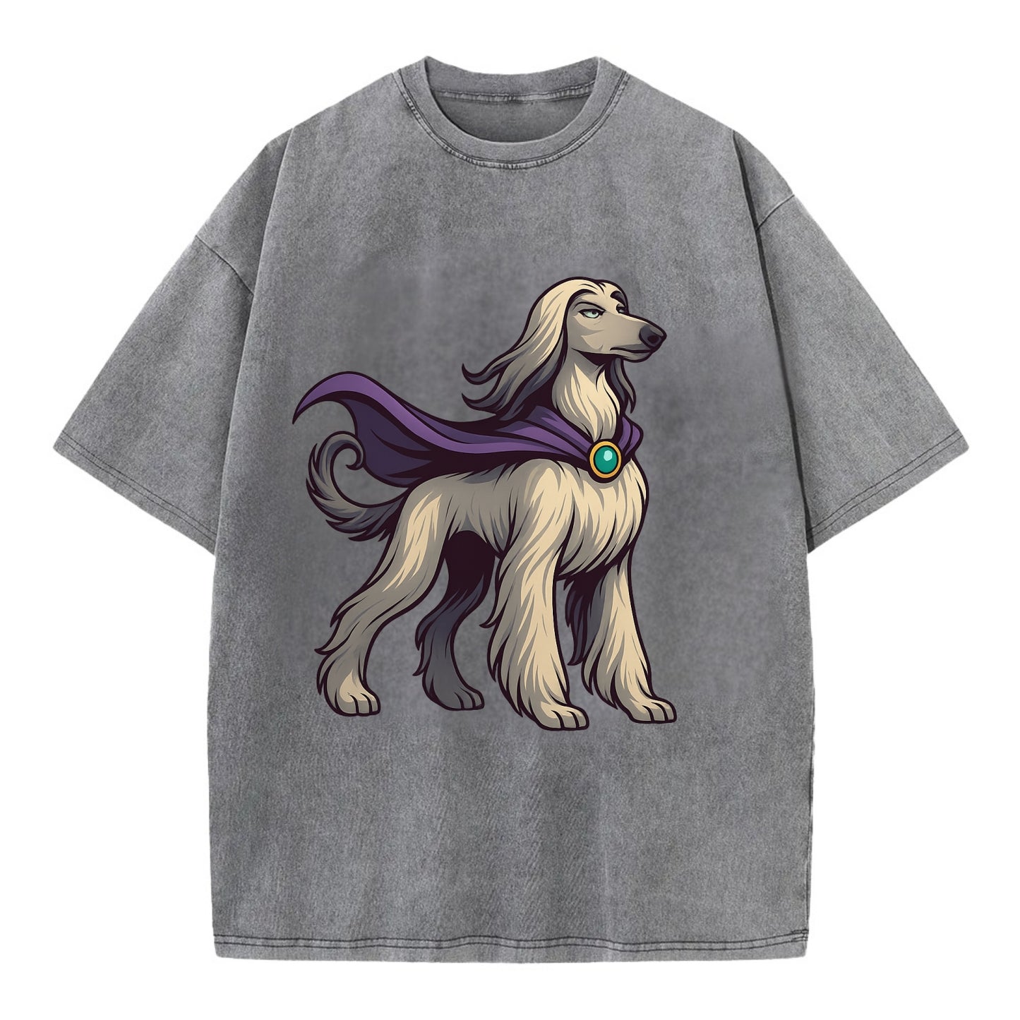 Afghan Hound Mystic Hero  - Vintage T-shirt - Grey