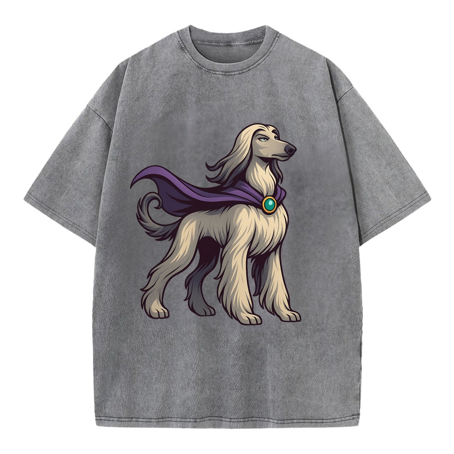 Afghan Hound Mystic Hero  - Vintage T-shirt - Grey