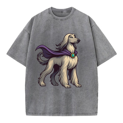 Afghan Hound Mystic Hero  - Vintage T-shirt - Grey