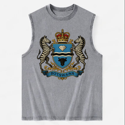 Botswana Heritage Badge  - Vintage Washed Tank - Grey