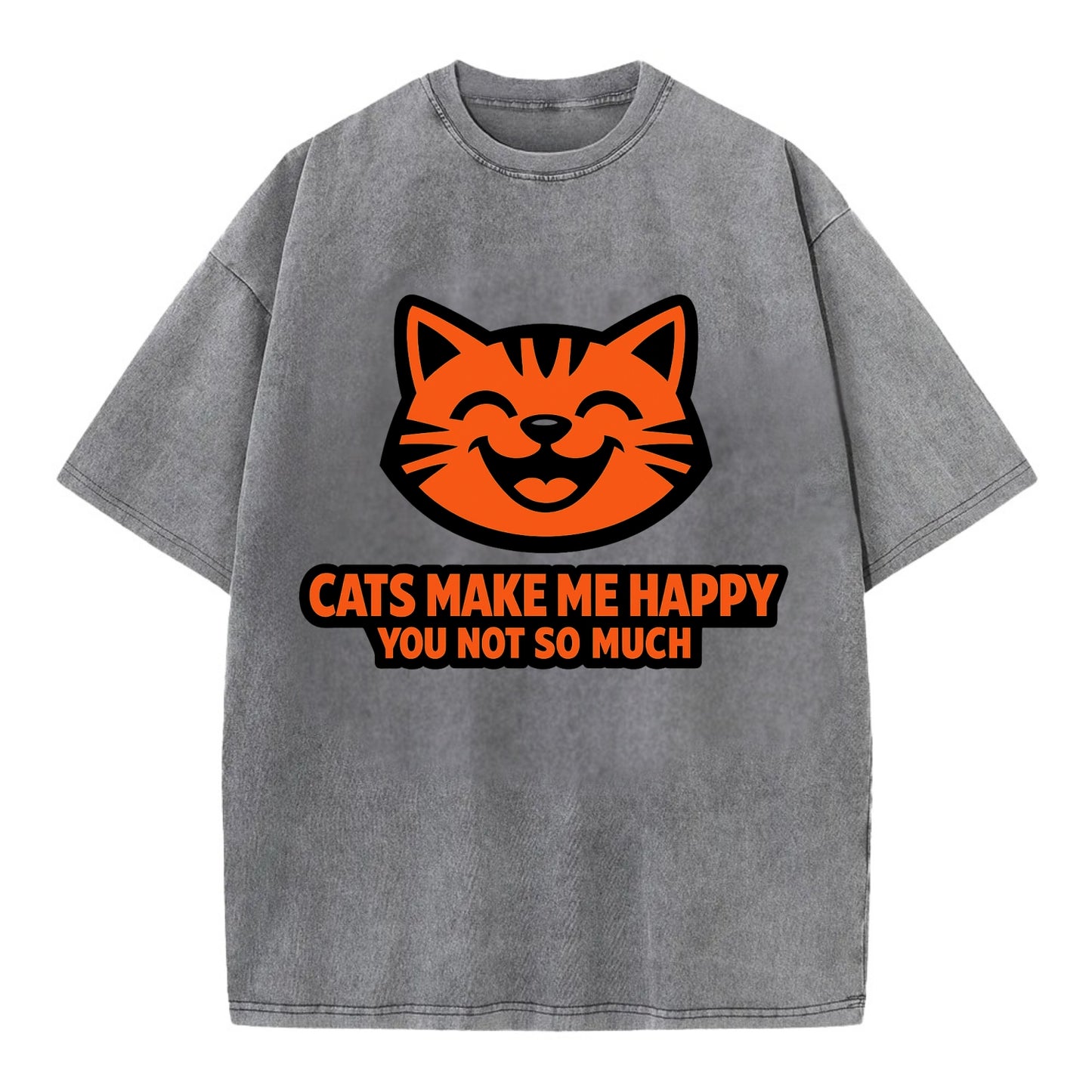 Feline Joy and Sassy Truths - Vintage T-shirt - Grey