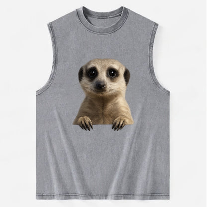 Meerkat  - Vintage Washed Tank - Grey