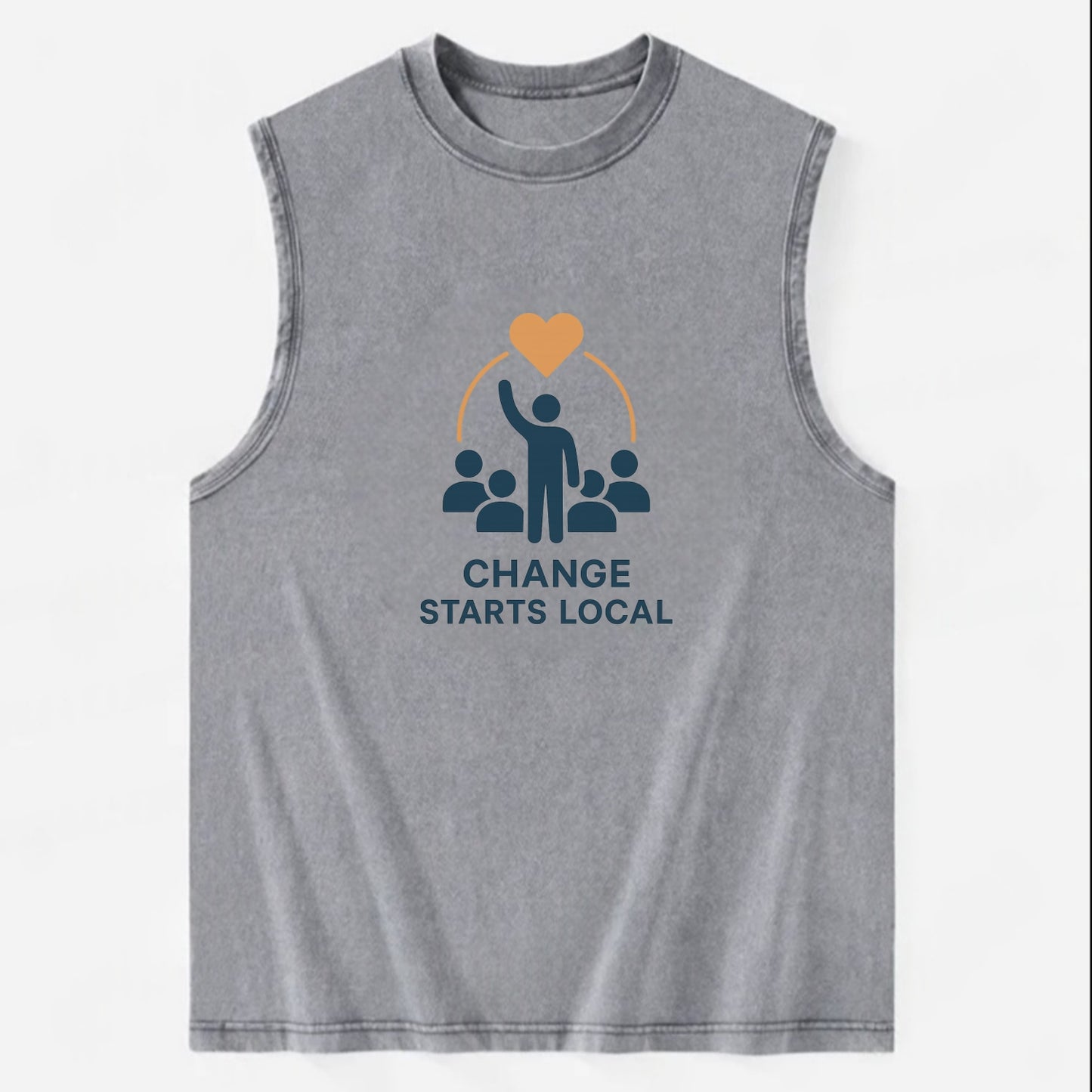 Community organizer bringing neighbors together - "Change Starts Local" - - Vintage Washed Tank - Grey