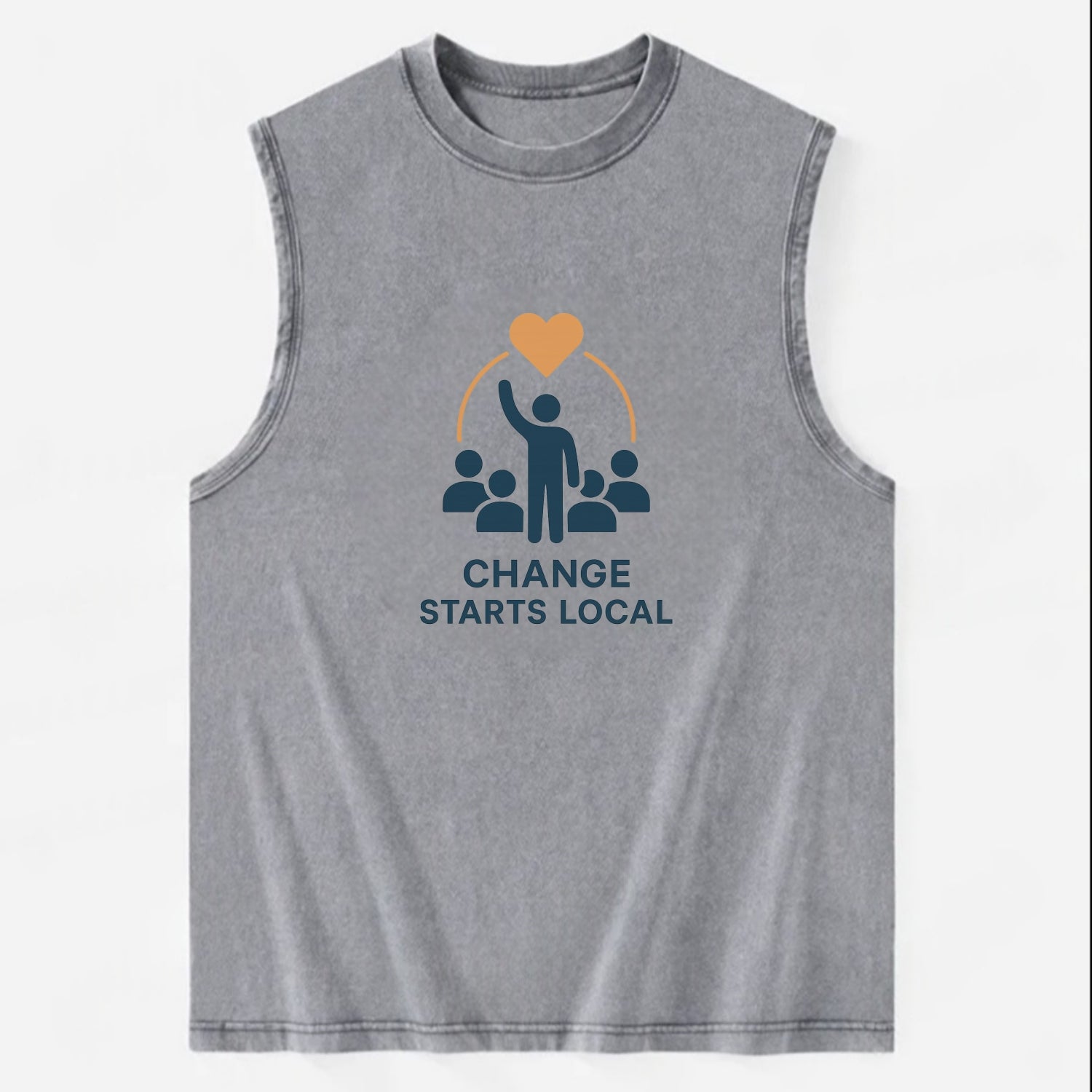 Community organizer bringing neighbors together - "Change Starts Local" - - Vintage Washed Tank - Grey