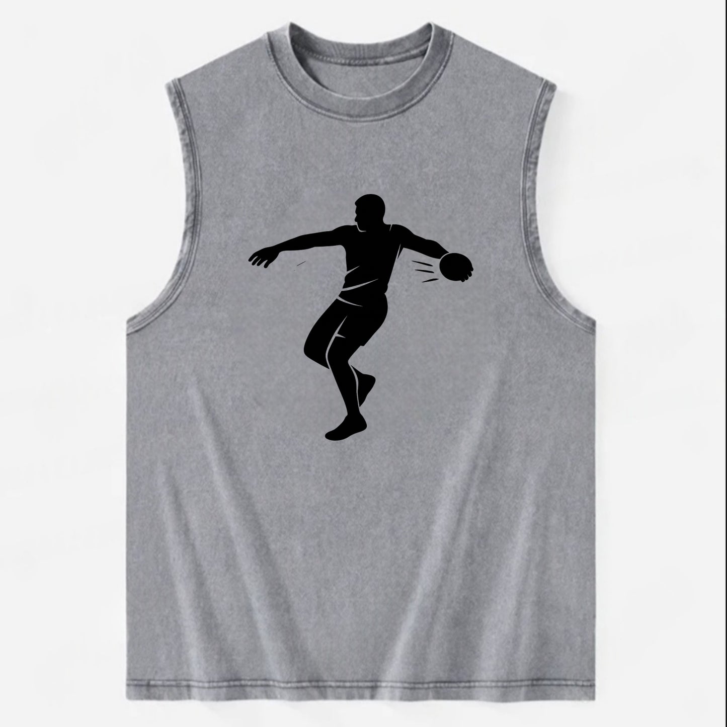 Discus thrower spinning release - Vintage Washed Tank - Grey