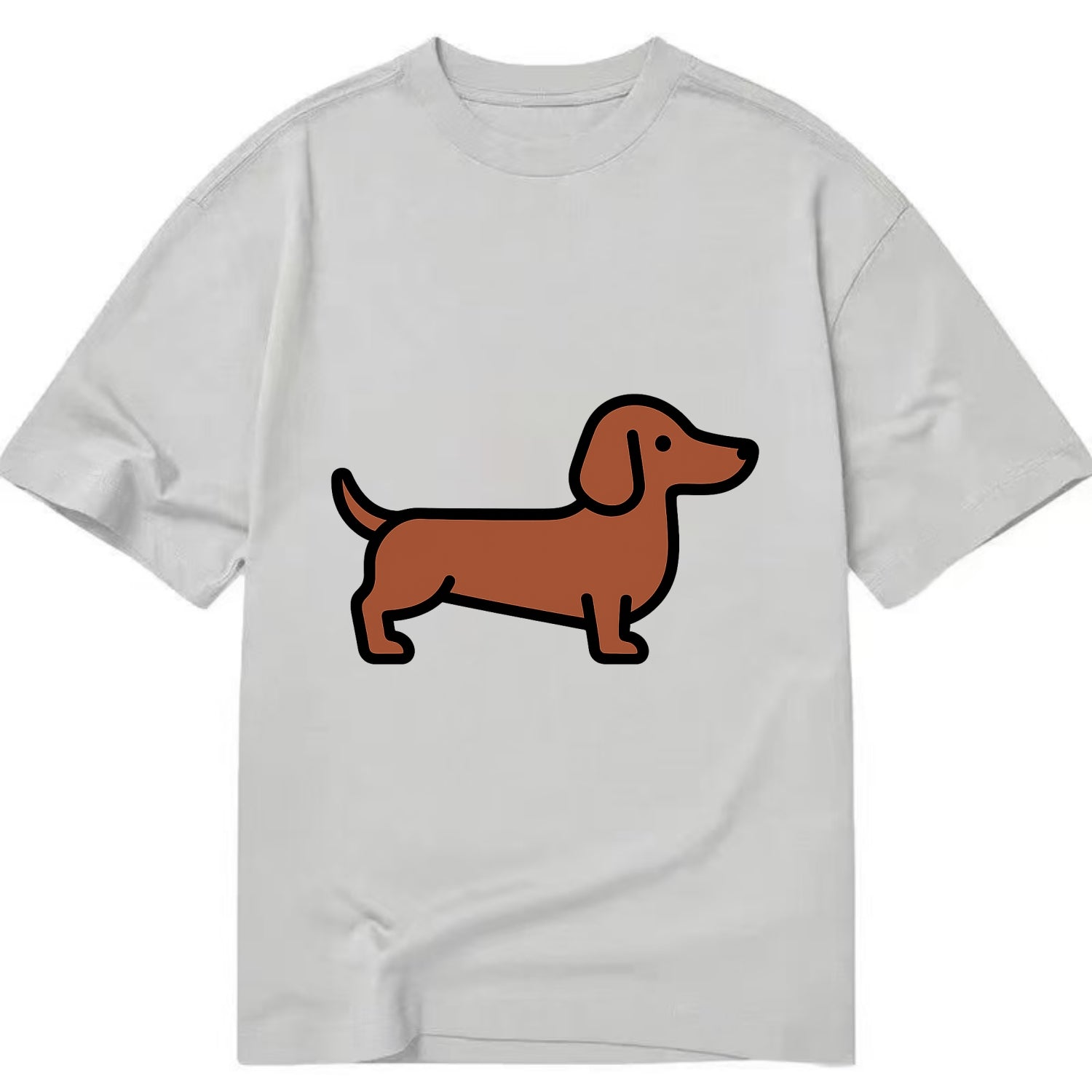 Dachshund - Red/brown smooth flat side profile - Classic T-shirt - Grey