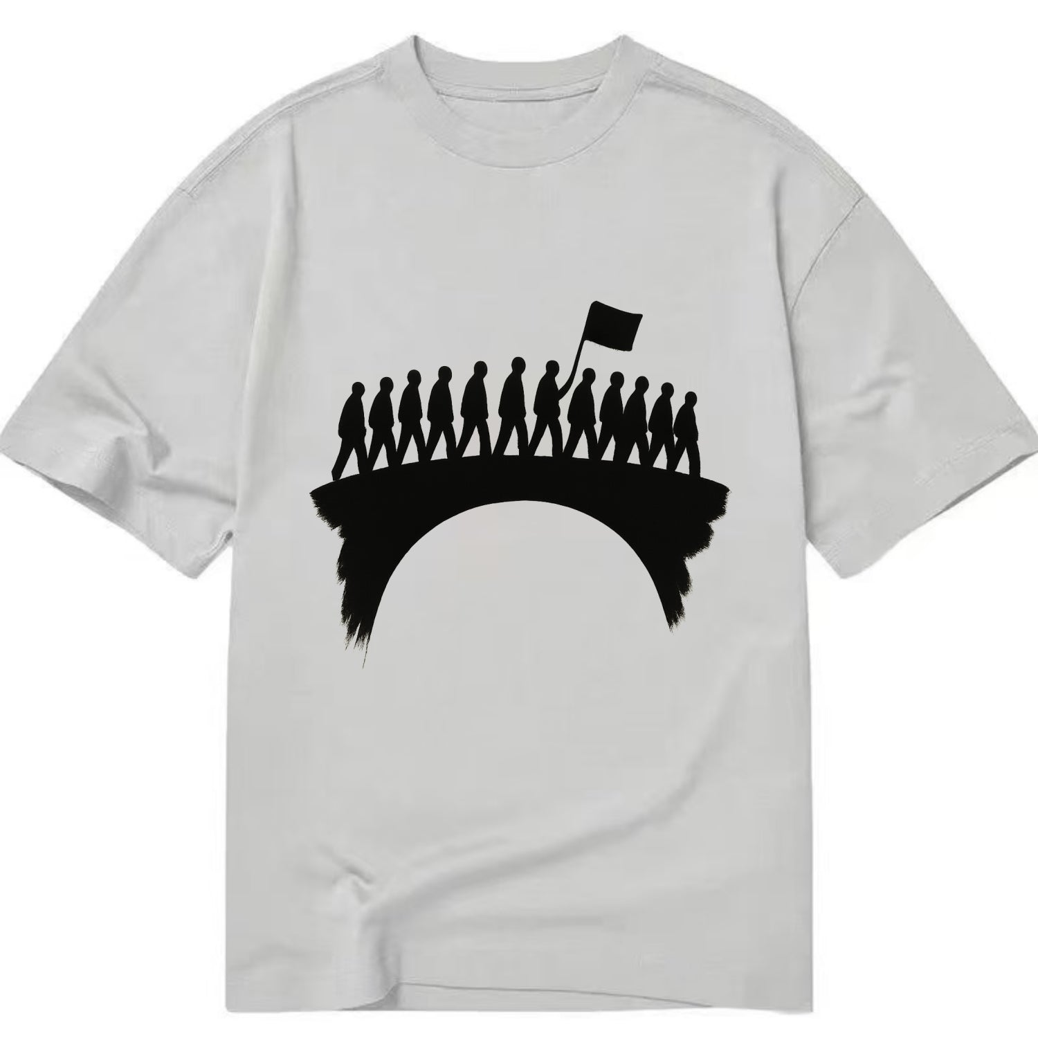 March on bridge silhouette - historic protest ink painting - Classic T-shirt - Grey