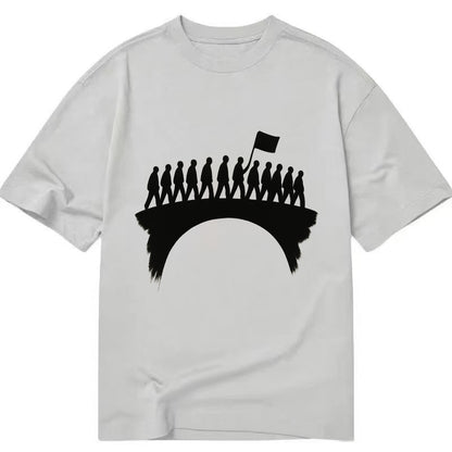 March on bridge silhouette - historic protest ink painting - Classic T-shirt - Grey