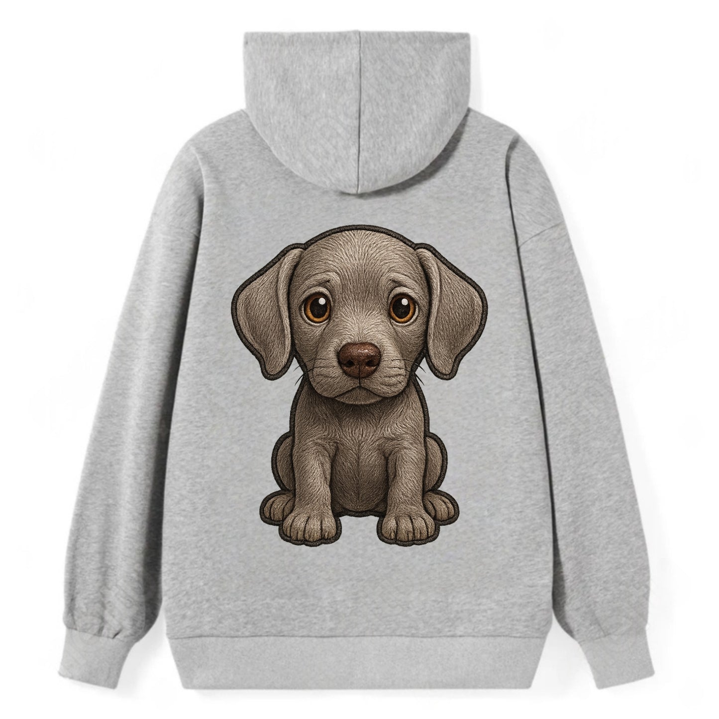 Baby Weimaraner Puppy - silver-gray coat, amber eyes, sleek body, - Classic Pullover Hoodie - Grey