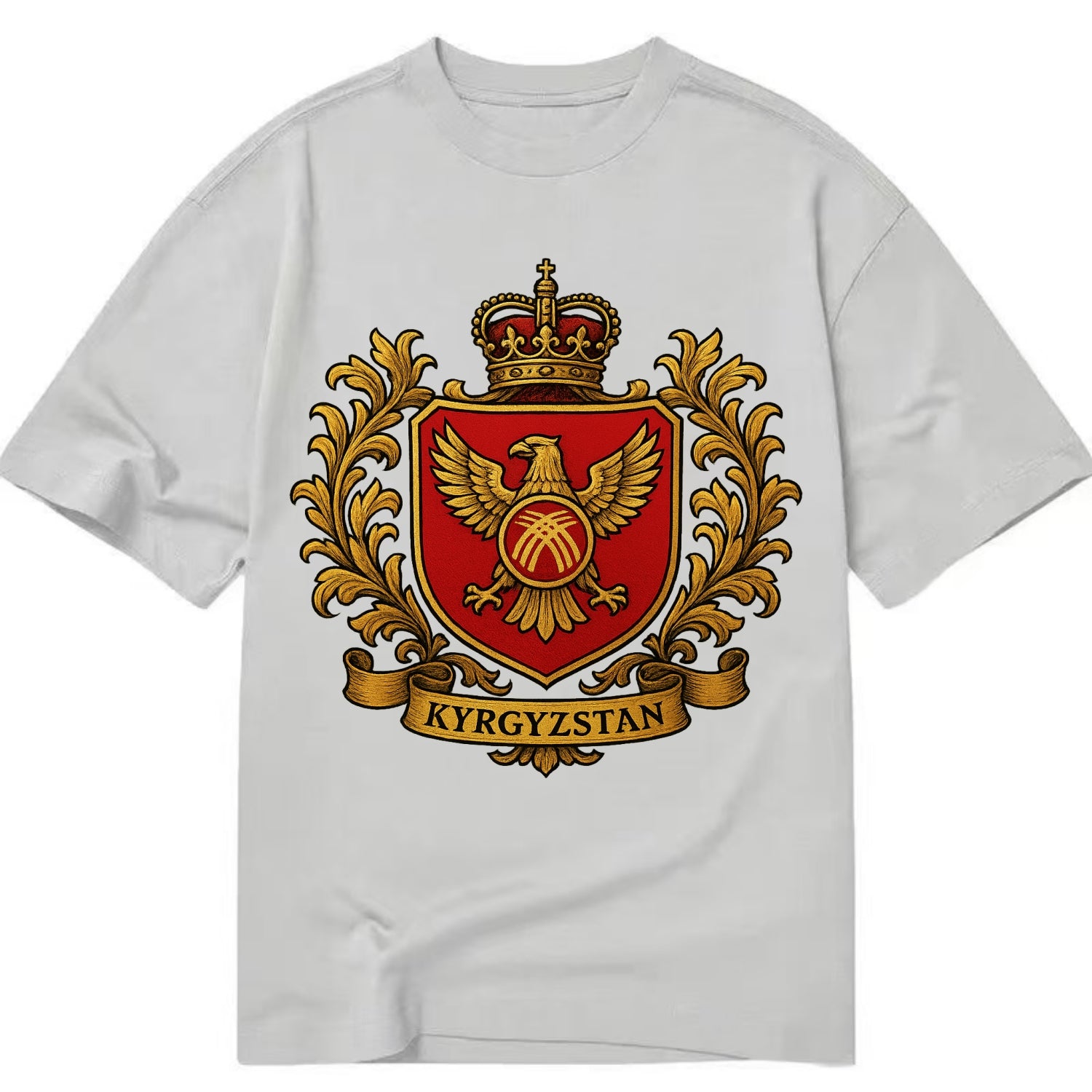 Kyrgyzstan Heritage Badge  - Classic T-shirt - Grey