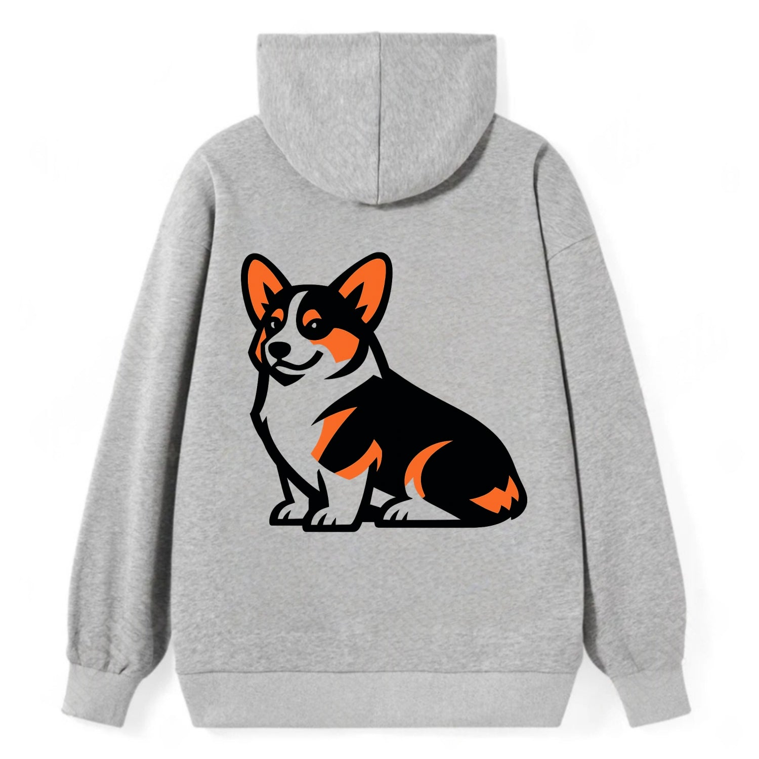 Tricolor Corgi Charm - Classic Pullover Hoodie - Grey