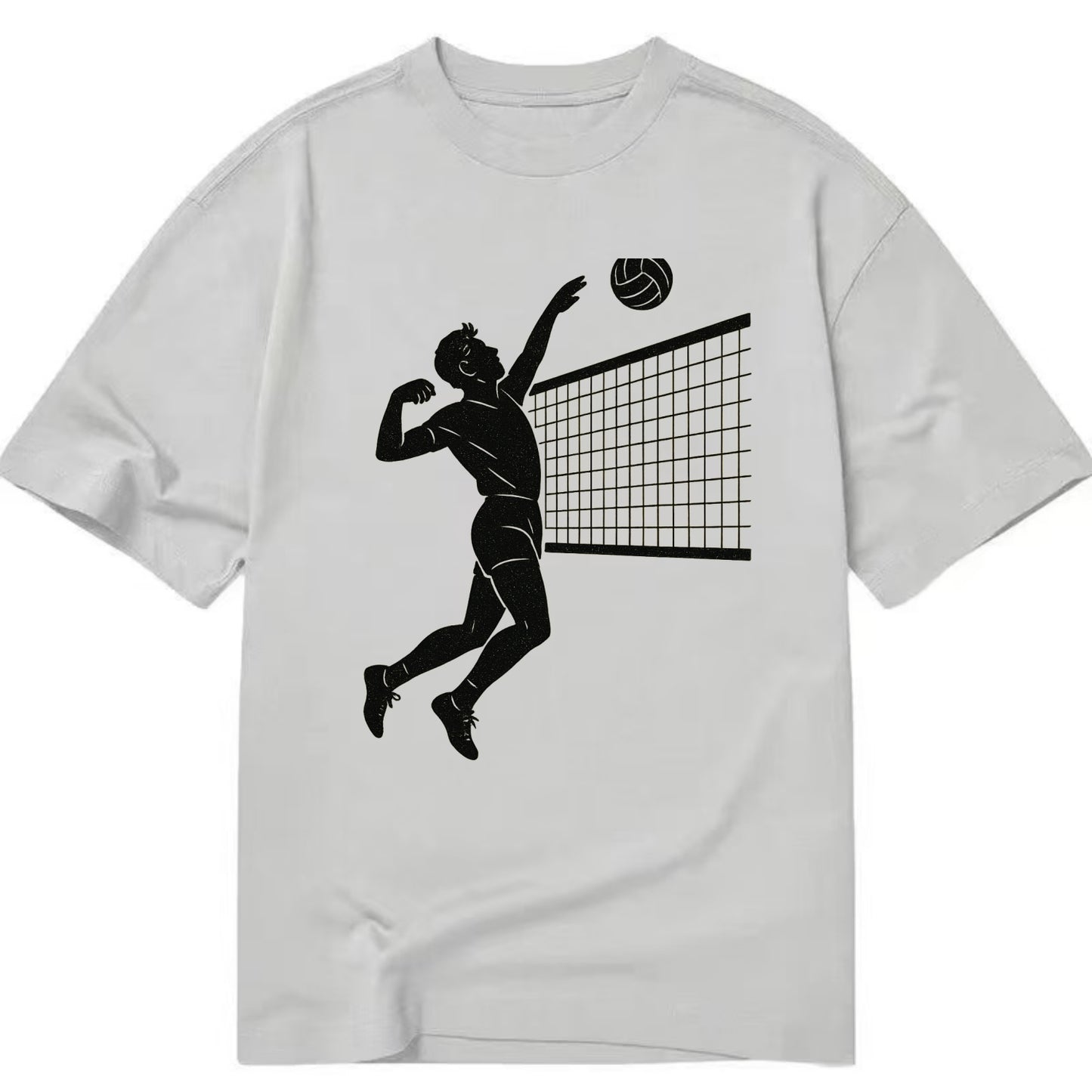 Volleyball player spiking at the net - Classic T-shirt - Grey