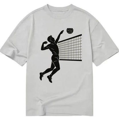 Volleyball player spiking at the net - Classic T-shirt - Grey