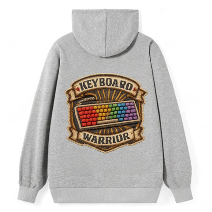 KEYBOARD WARRIOR - mechanical keyboard in RGB rainbow , PC master race - Classic Pullover Hoodie - Grey