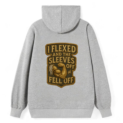 I Flexed and The Sleeves Fell Off  - Classic Pullover Hoodie - Grey