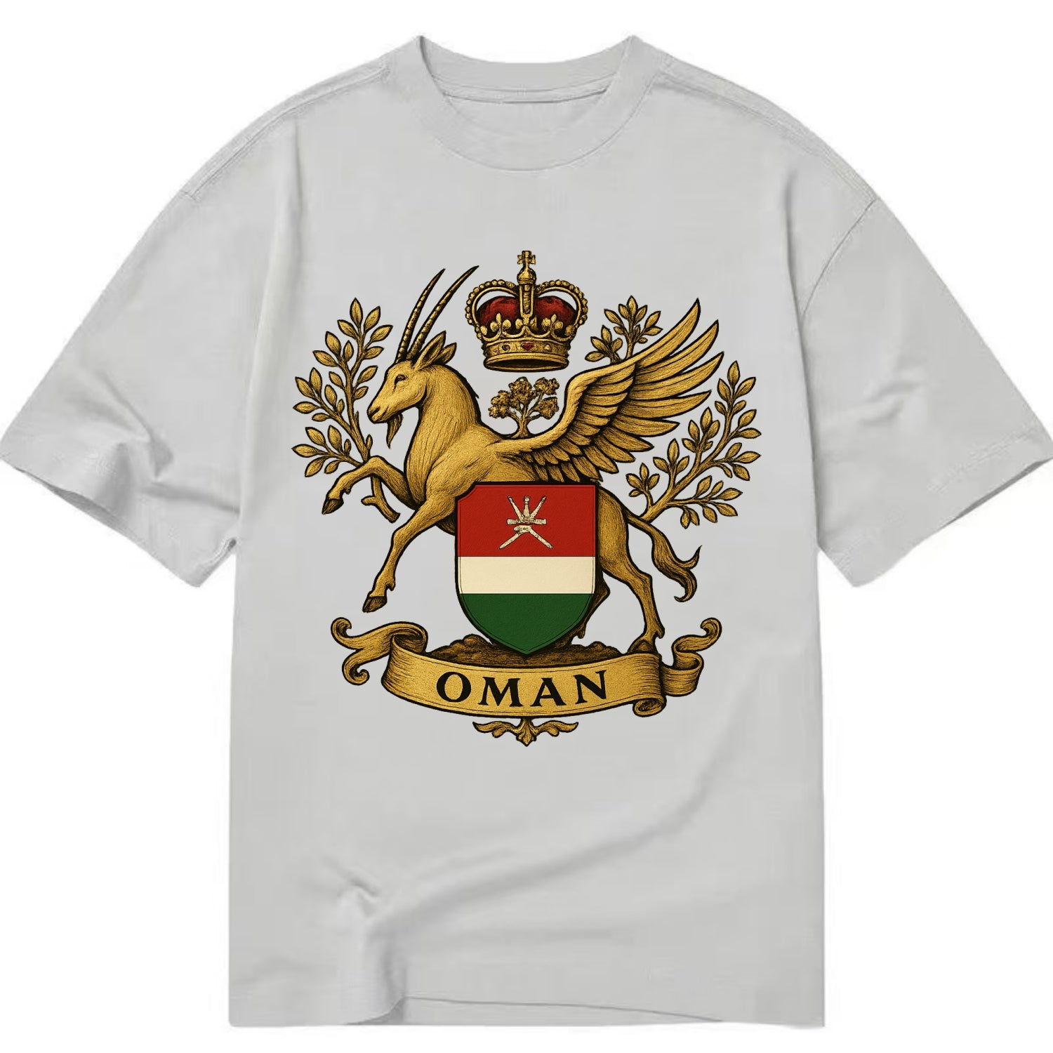 Oman Heritage Badge  - Classic T-shirt - Grey