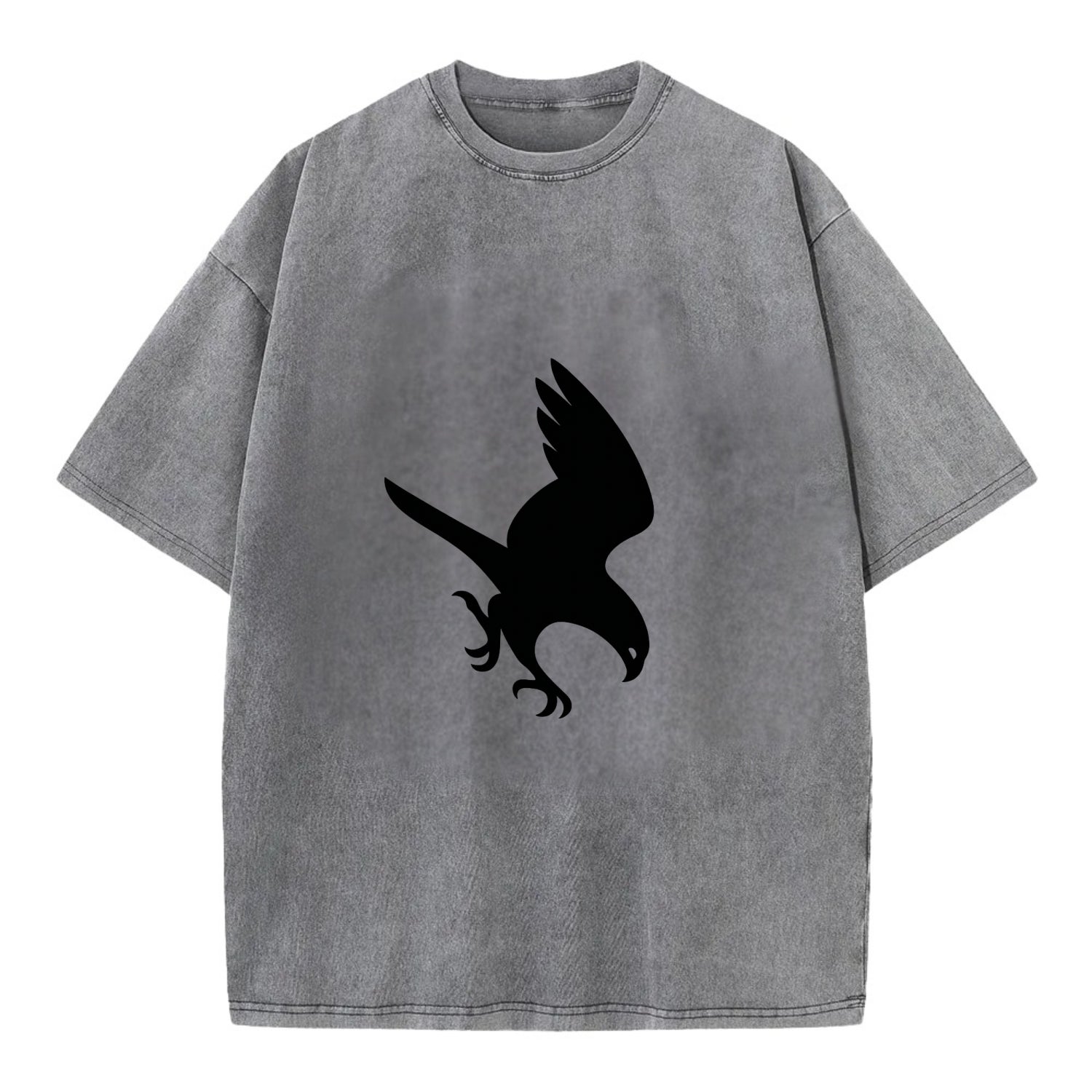 Hawk diving for prey - Vintage T-shirt - Grey