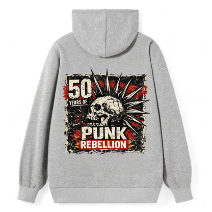 MOHAWK RISING | Spiked hair silhouette | Liberty spikes | Punk identity | - Classic Pullover Hoodie - Grey
