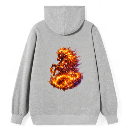 SOLAR FLARE | Horse emerging from the sun | Solar corona mane | Star - Classic Pullover Hoodie - Grey