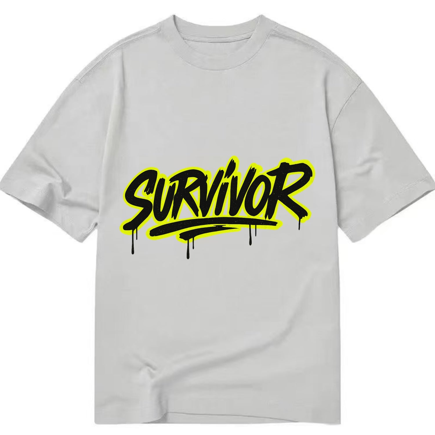 Bold typography design - "SURVIVOR" - overcomer, still standing, made it through - Classic T-shirt - Grey