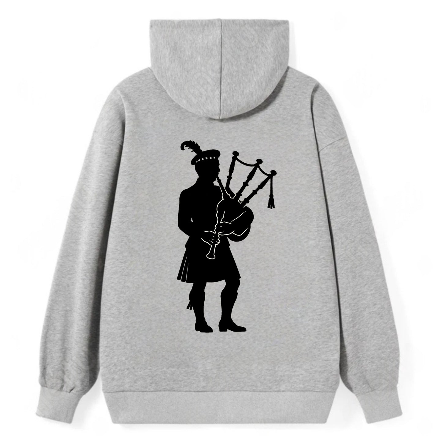 Bagpiper in traditional stance - Classic Pullover Hoodie - Grey