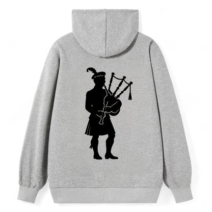 Bagpiper in traditional stance - Classic Pullover Hoodie - Grey
