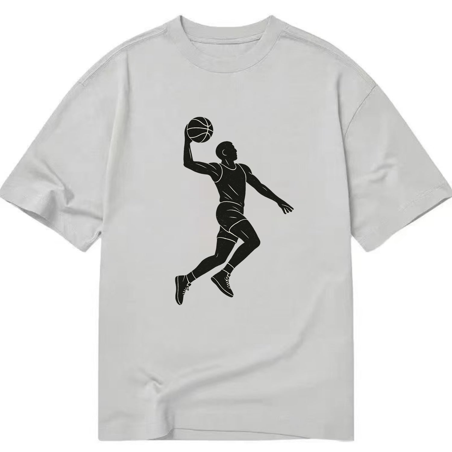Basketball player dunking silhouette - Classic T-shirt - Grey